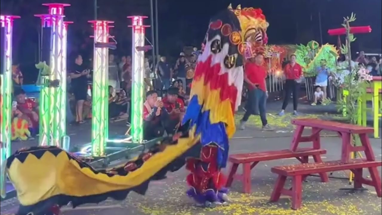 Chinese Dragon and Unicorn Performance Lintas KK #liondance #dragon #unicorn #fypviral #travelvlog