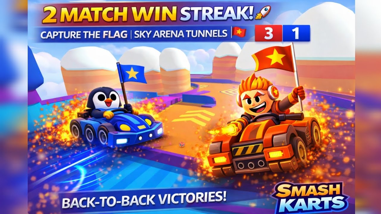 Back-to-Back Wins in Capture The Flag! 🏆 Sky Arena Tunnels #smashkarts 