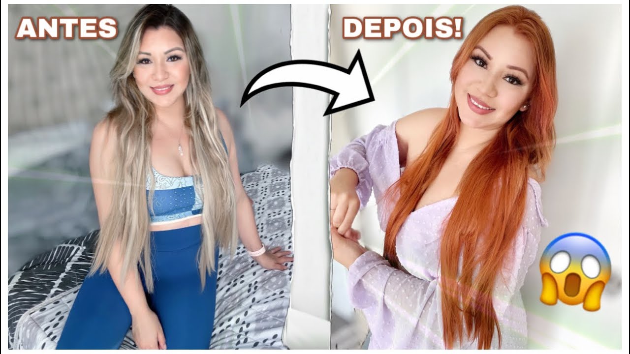 MUDEI O CABELO RADICALMENTE! 😱 DO LOIRO AO RUIVO ACOBREADO 🧡 MOSTREI TUDO! PRODUTOS E T&Eacute;CNICA