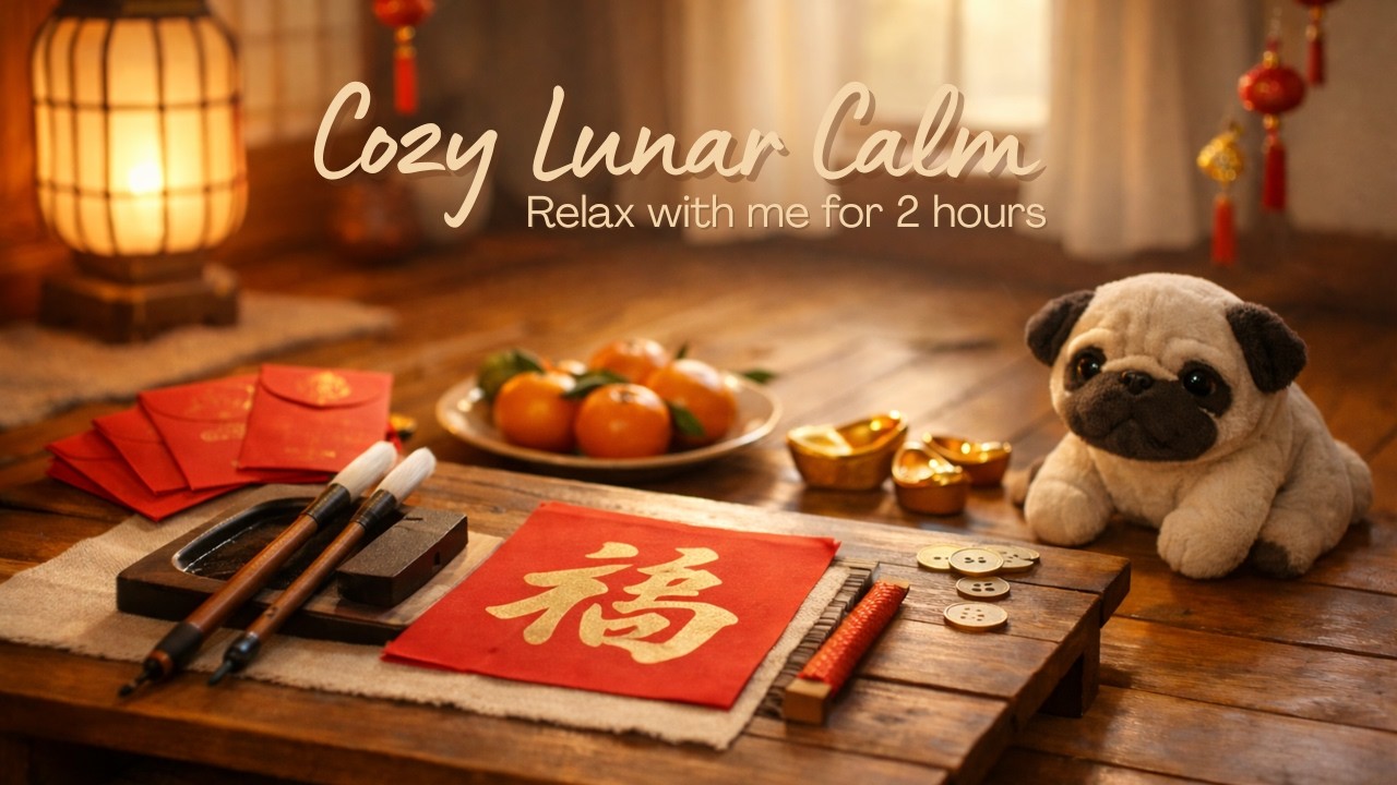 2 Hours of Cozy Lunar New Year Calm 🌙 | Lo-Fi Beats, Calligraphy & Warm Lantern Light #lunarnewyear