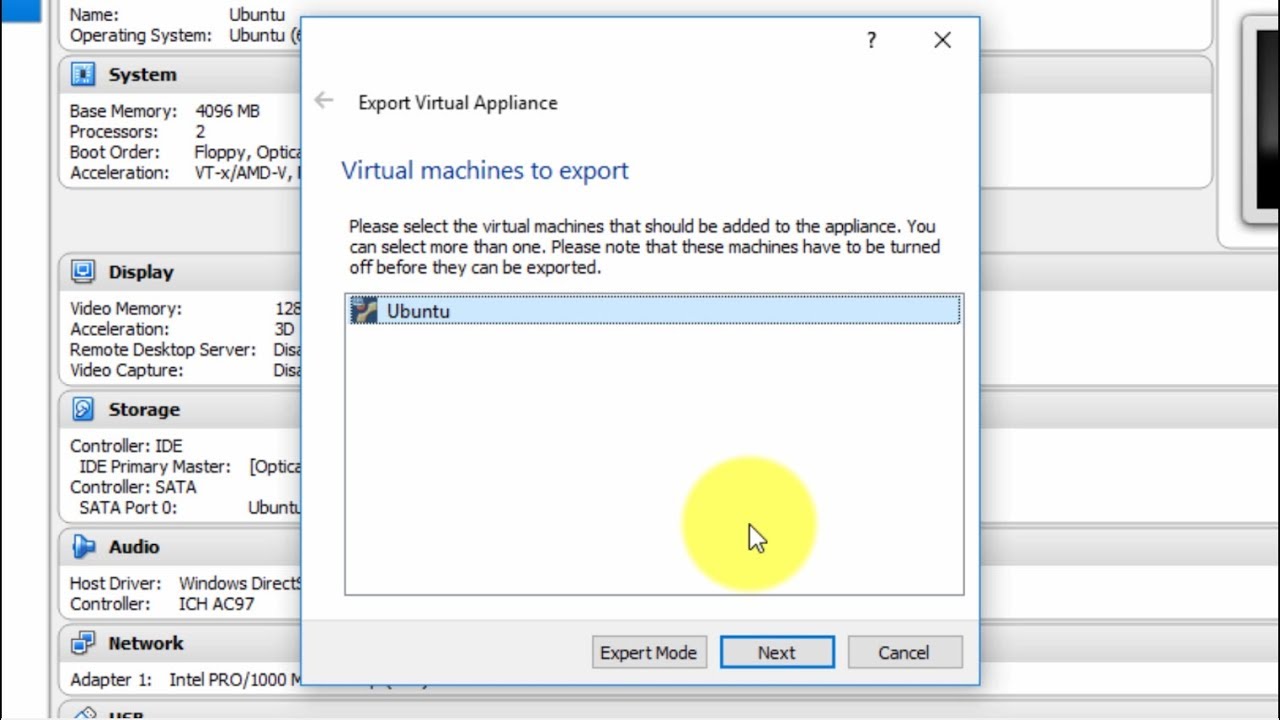Учебник VirtualBox 11 — Как сохранить виртуальную машину как файл OVA