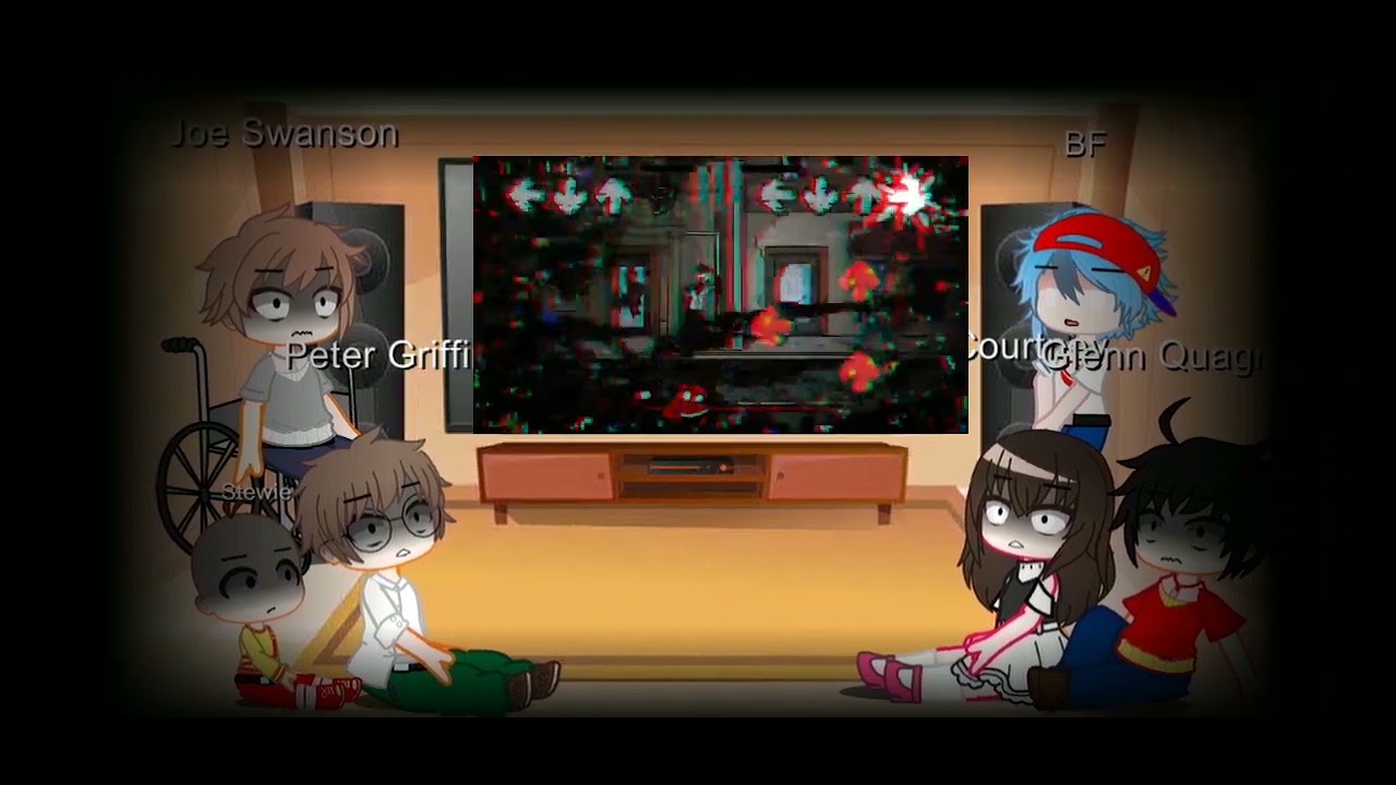 Family guy react darkness takeover FNF (part2) (song:Death life, Twinkle) (FNF Fan)