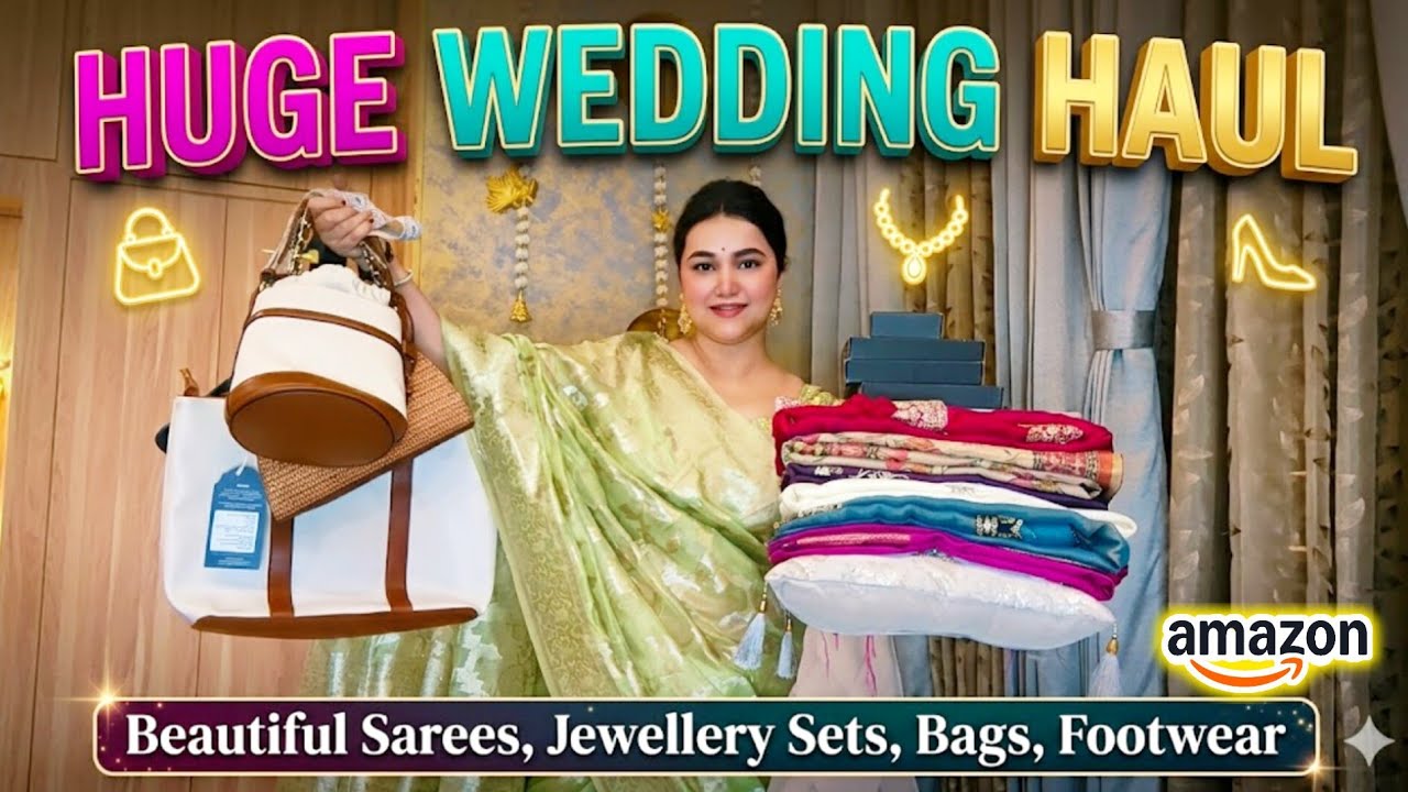 Amazon Saree, jewellery set, Bag & Footwear haul @PoojaRikichoyal 