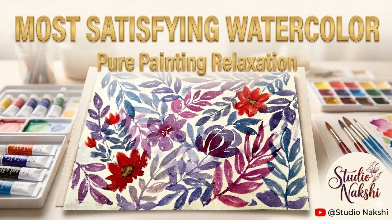 Most Satisfying Watercolor Painting 🎨 | Relaxing Art Tutorial @StudioNakshi 