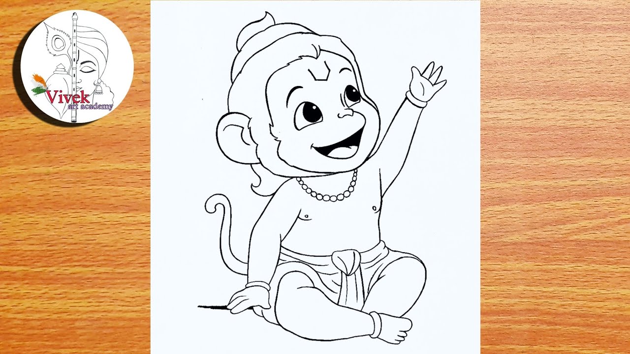 Hanuman Sketch Step by Step | Bajrangbali Drawing | Easy Drawing of Hanuman Ji