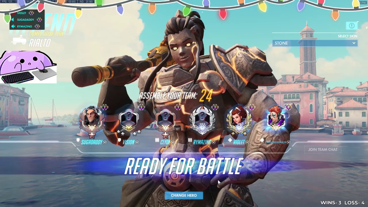VIOLET BRIGITTE ONE TRICK!  GAMEPLAY OVERWATCH SEASON 25 TOP 500
