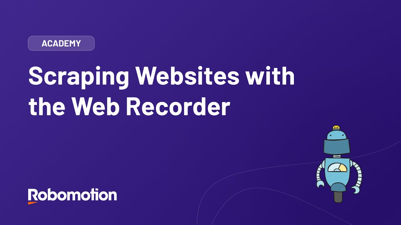 Scraping Websites with the Web Recorder