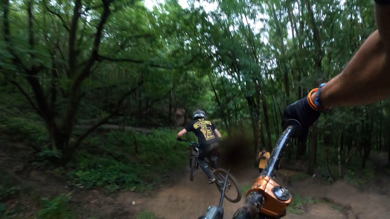 Park Bridge MTB Trails- Trains down the main line with some of the lads
