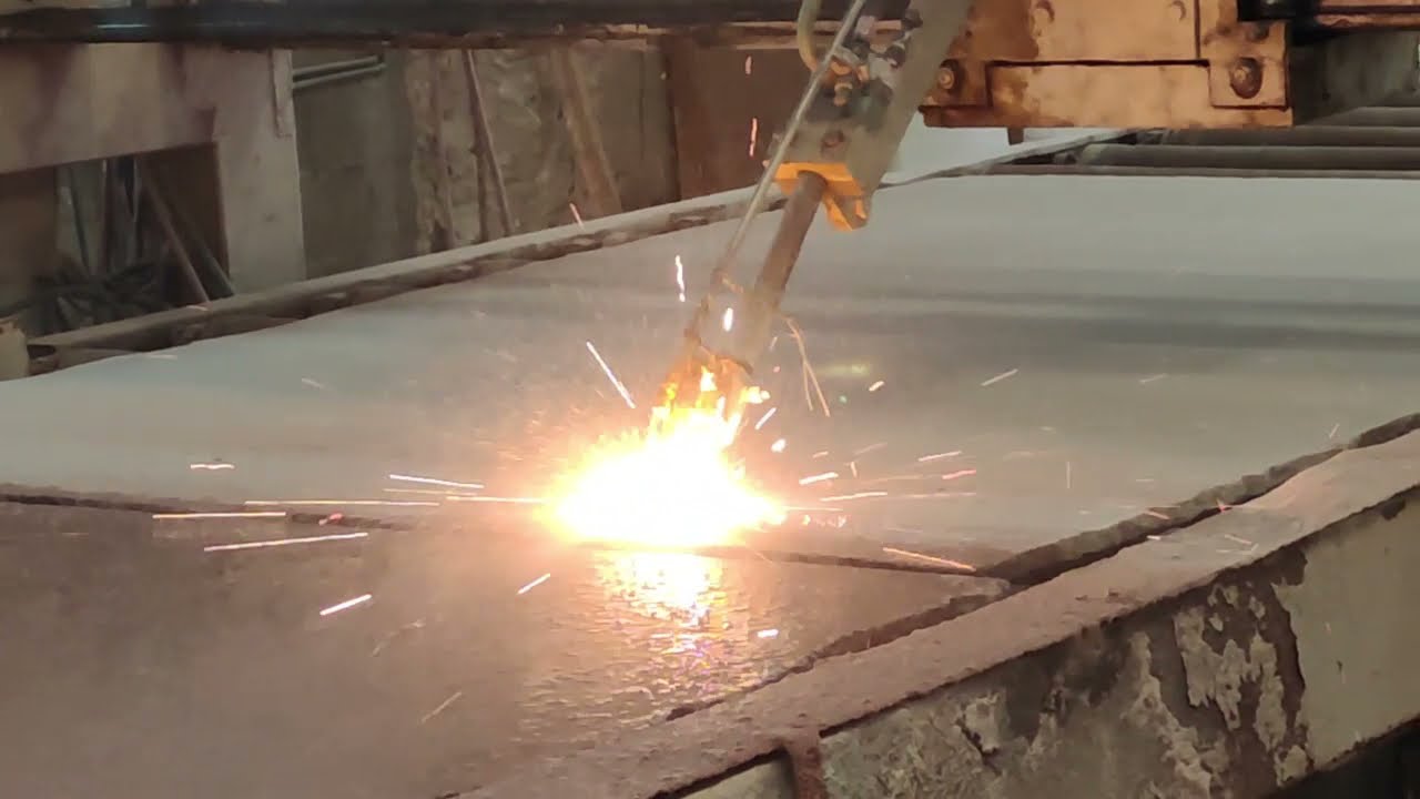 Granite Work: Flaming of Granite Slabs