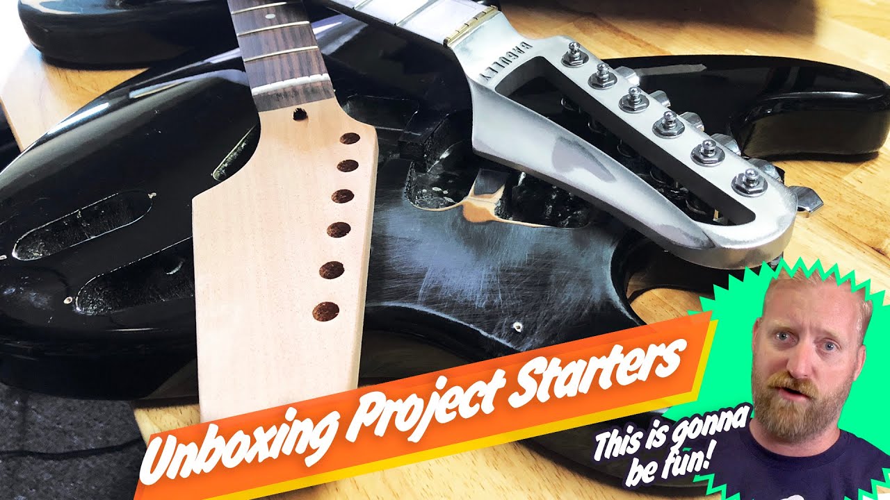 Unboxing my next project guitars - BAGULEY Aluminum neck - GFS scrap bodies & A raw kit neck.