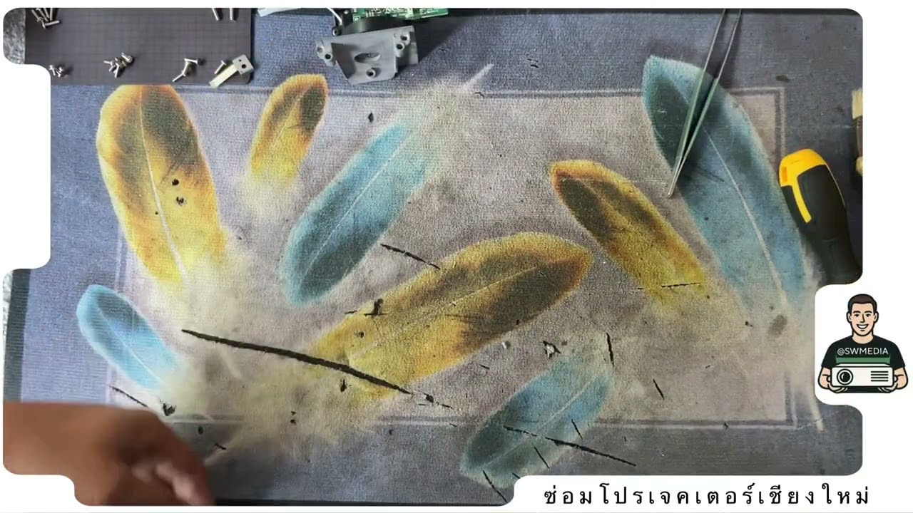 ซ่อมโปรเจคเตอร์เชียงใหม่  :  NEC VE281X  ภาพมีจุดดำกลางจอ