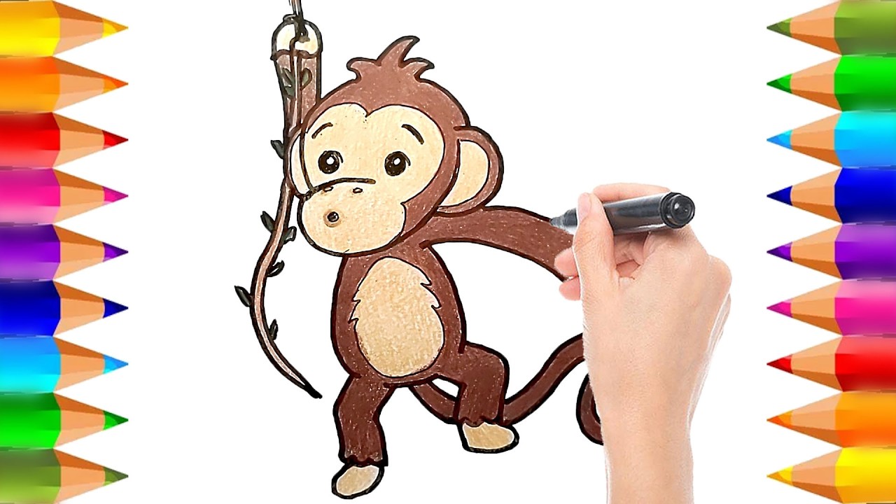 Dibuja y Colorea Un Monito de Plim Plim | Ocho Monitos | Dibujos para niños