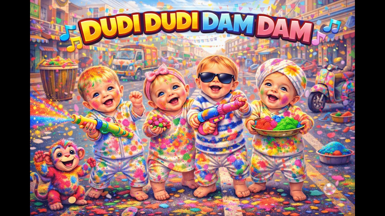 Dudi Dudi Dam Dam | Super Fun Kids Dance 🧒🐵 | Baby Rhymes Full Video