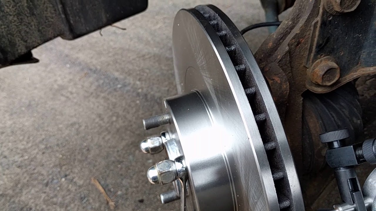 2002 Subaru Outback Front Brake Job 04: Rotor Runout Indexing