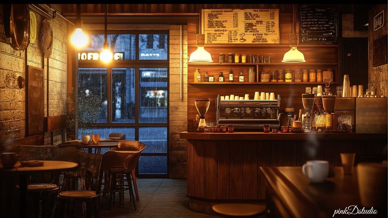 45 min Rainy Vintage Café Jazz Ambience ☕️✨ | Cozy Rain & Chill Jazz for relaxing