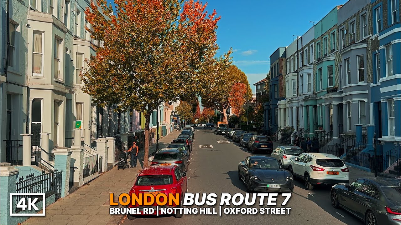Beautiful Afternoon London Bus Ride | From Quiet West to Busy Oxford Street | Bus Route 7 | 4K HDR