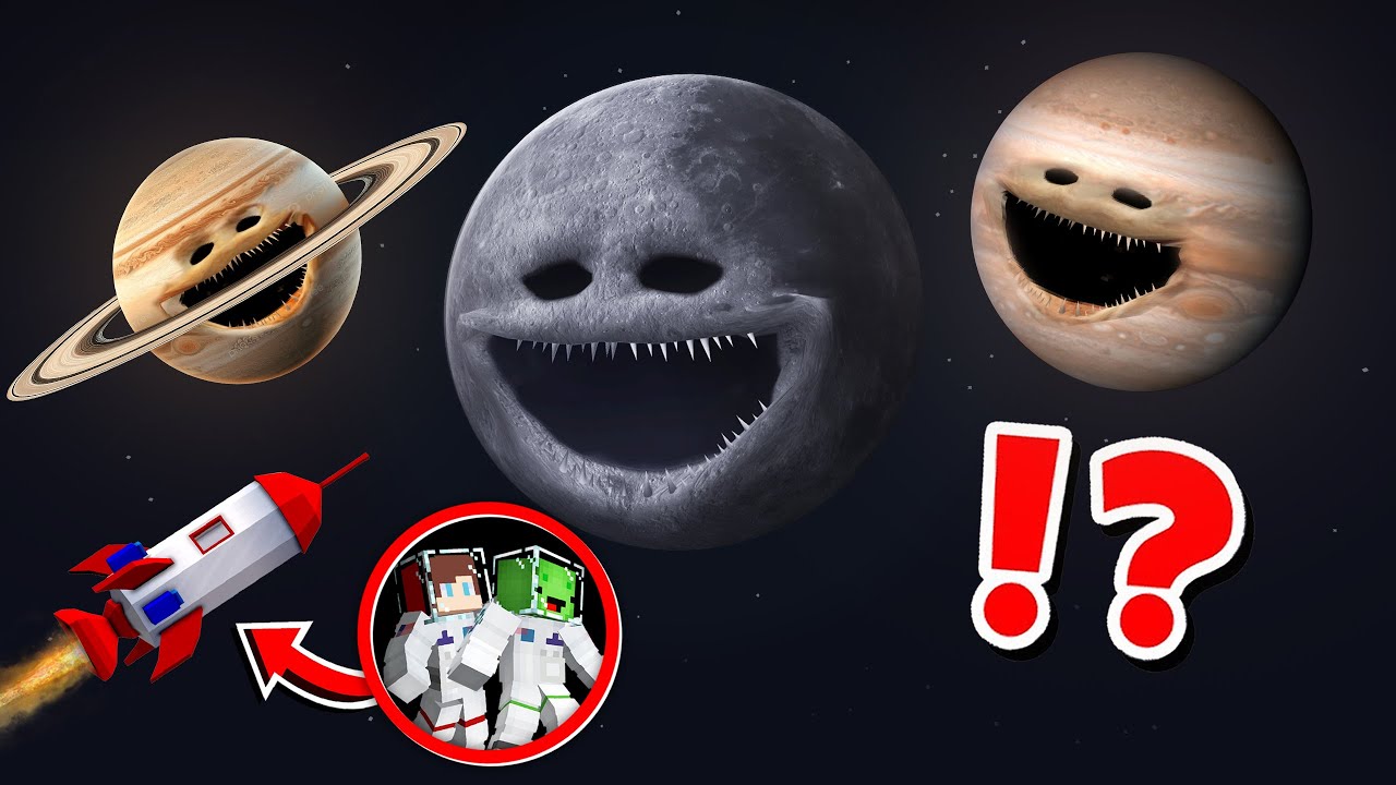JJ and Mikey vs The MOON Wakes UP! SCARY SATURN and JUPITER COSMIC HORROR in Minecraft - Maizen