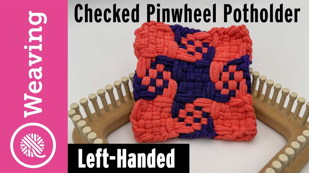 Large Checked Pinwheel Potholder pattern | LEFT HANDED