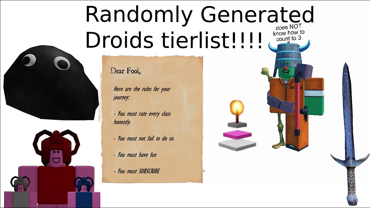 Randomly Generated Droids class tier list