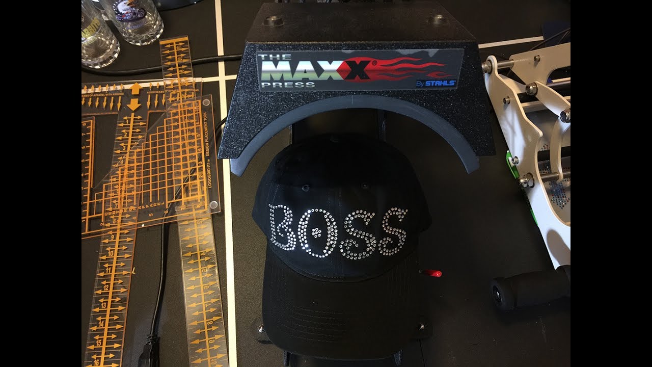 How to place rhinestones on a hat using The Maxx Press