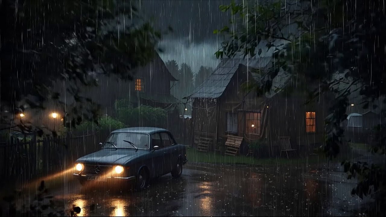 Tranquil Rain Sounds on a Dark Forest House 🌧️ | Deep Focus & Study Ambience with Rain