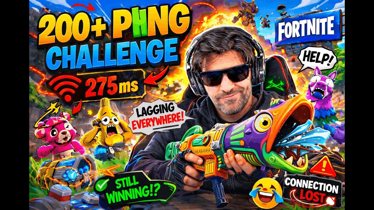 🔴Live - Fortnite on 200+ ping... Still Winning ?