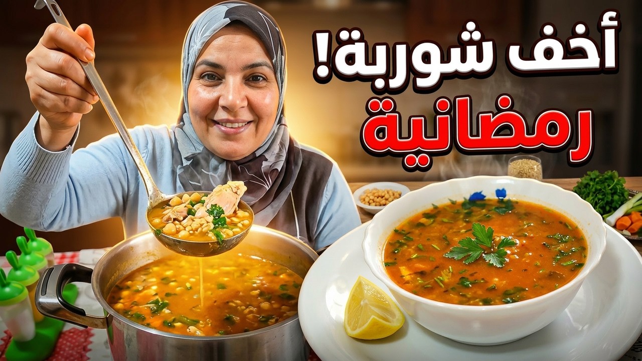 شوربة الشعير بالدجاج أو شربة فريك الذ و اخف الشوربات الرمضانية - Chorba  ZAKIA #saafee_hashtags #كيك