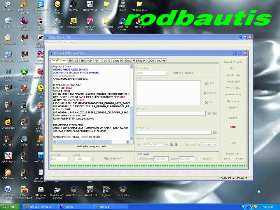 w580i unlock procedure using setool done {rodbautis}