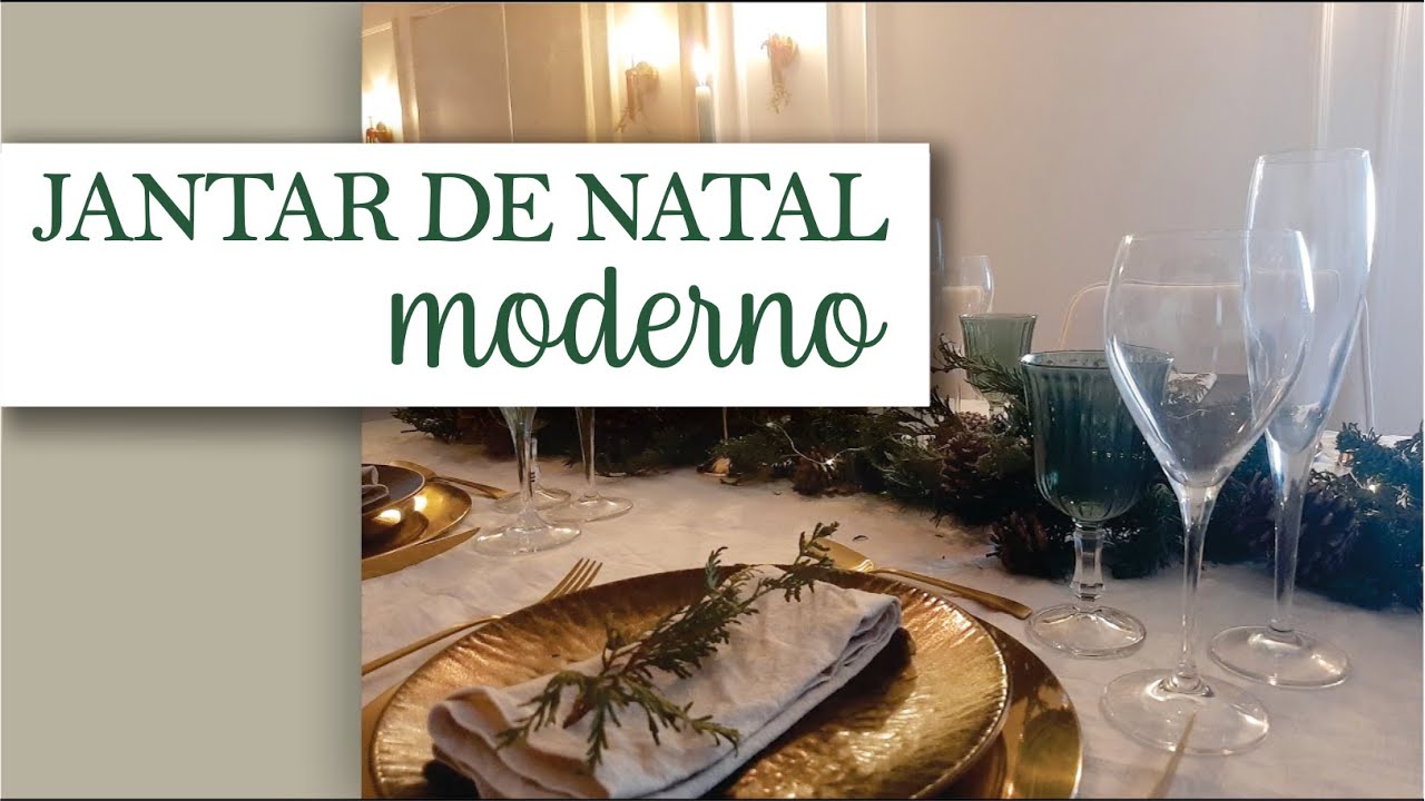 Mesa posta de natal moderno para jantar