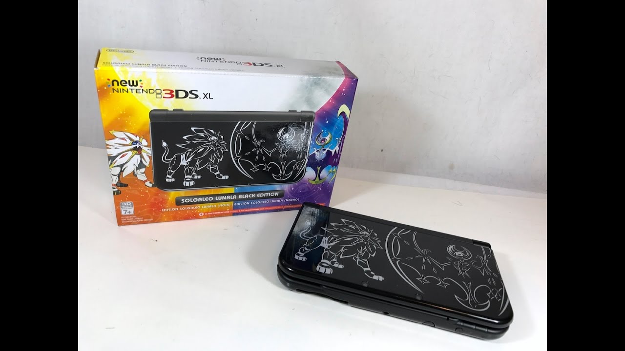 Pokemon Sun and Moon | Solgaleo Lunala Black Edition New Nintendo 3DS XL Unboxing