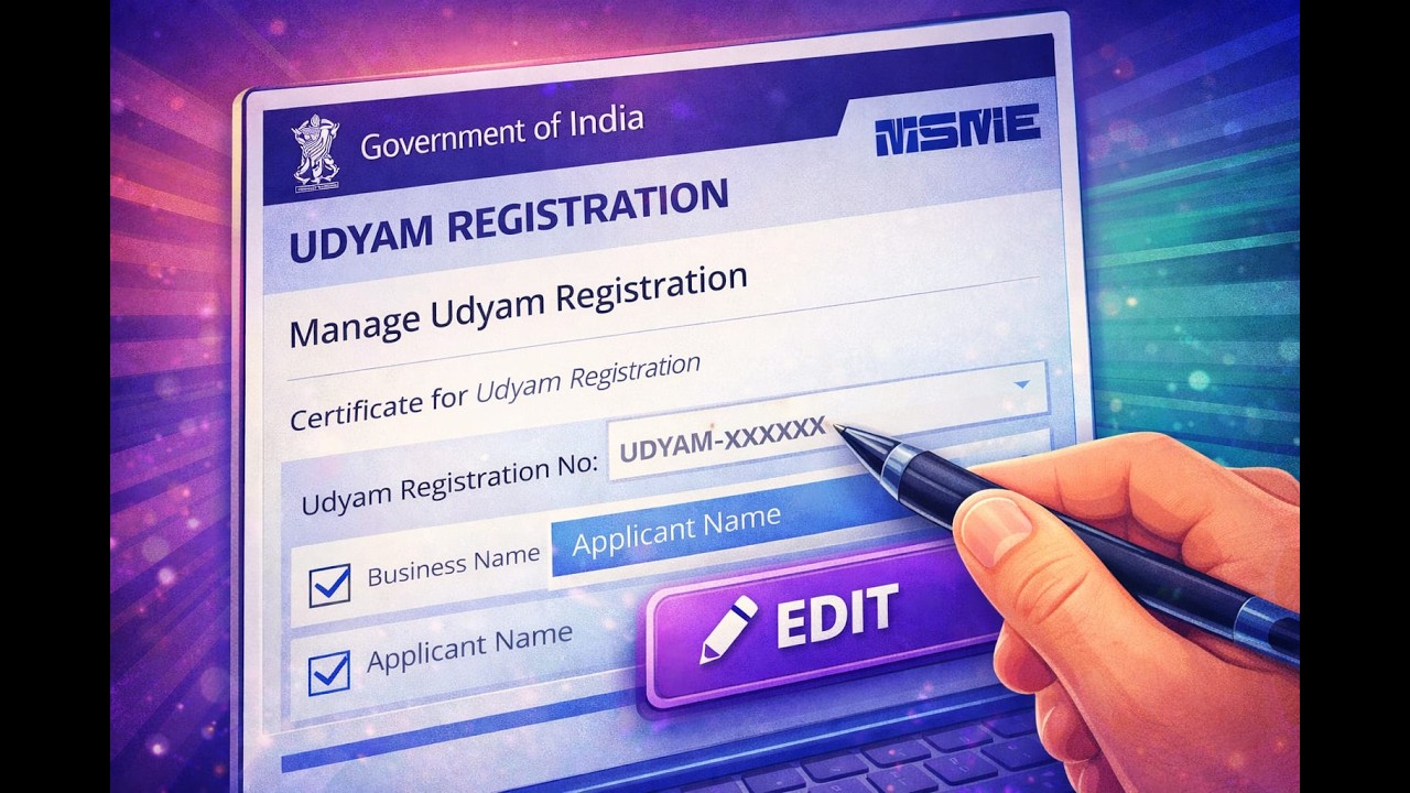 Udyam Registration & Update Online | Step-by-Step Guide