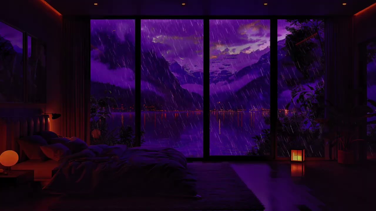 Rain Sounds at Night (No Ads) | Cozy Rainstorm for Deep Sleep & Relaxation (8 Hours)