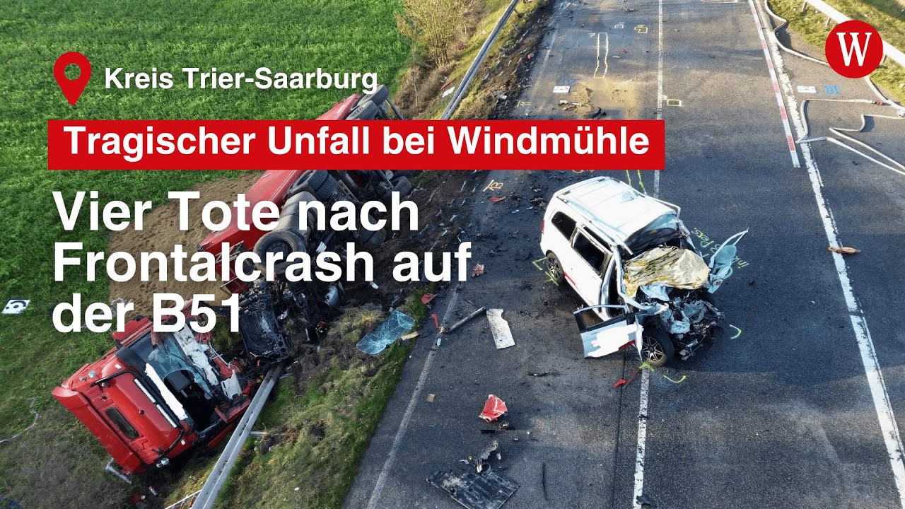 Tragischer Unfall bei Windm&uuml;hle: Vier Tote nach Frontalcrash auf der B51