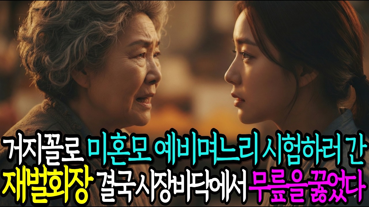 거지꼴로 예비 며느리 시험하러 간 재벌회장, 결국 시장 바닥에서 무릎을 꿇었습니다
