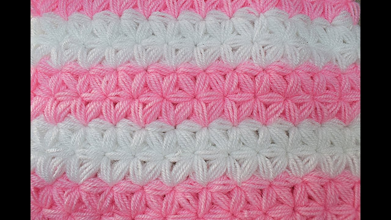 Punto jazmín a crochet o ganchillo. Majovel crochet