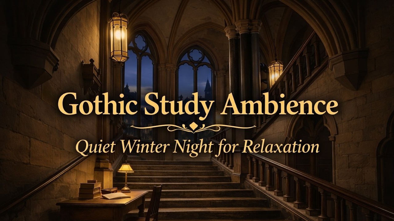 Gothic Study Ambience – Quiet Winter Night for Relaxation