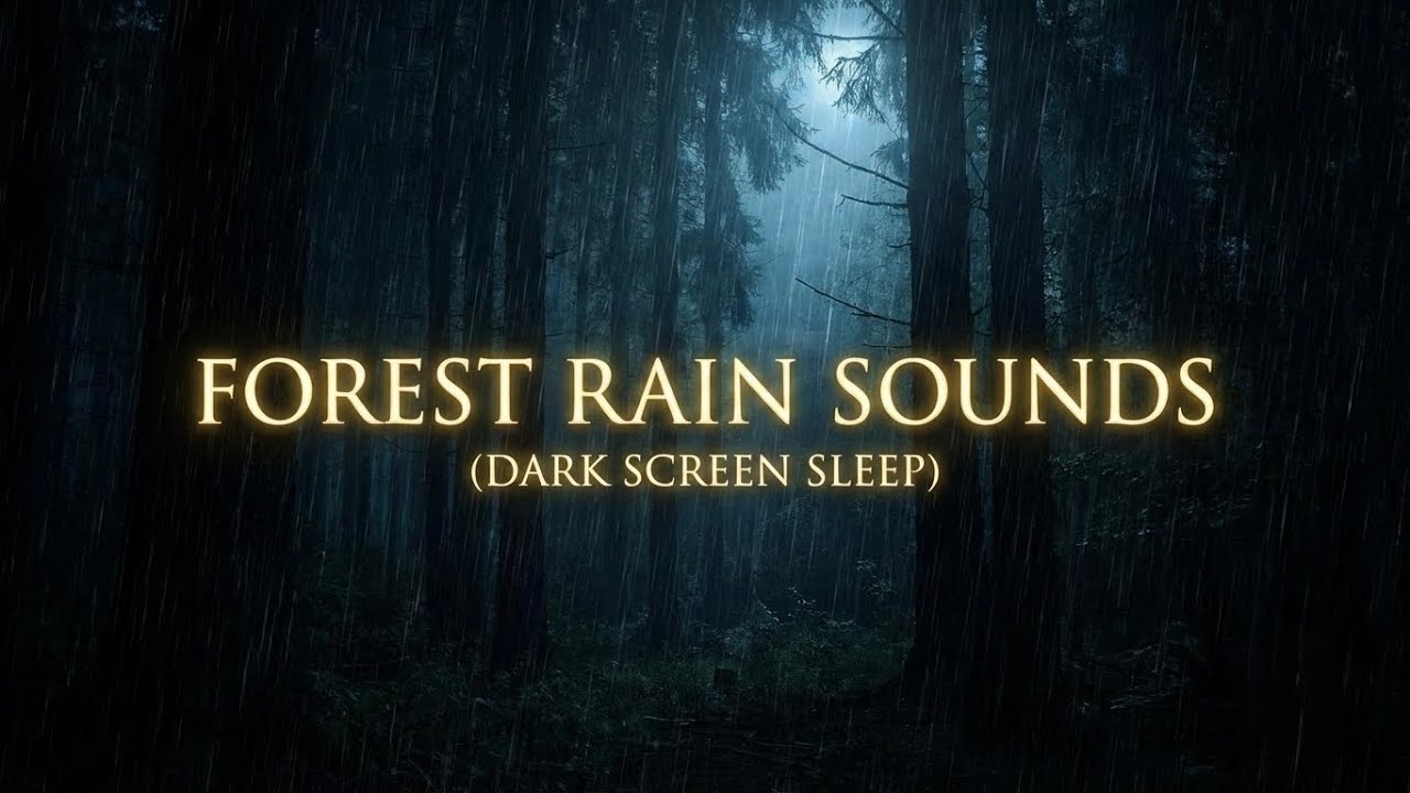 8 Hours I Forest Rain Sounds for Deep Sleep | Black Screen 