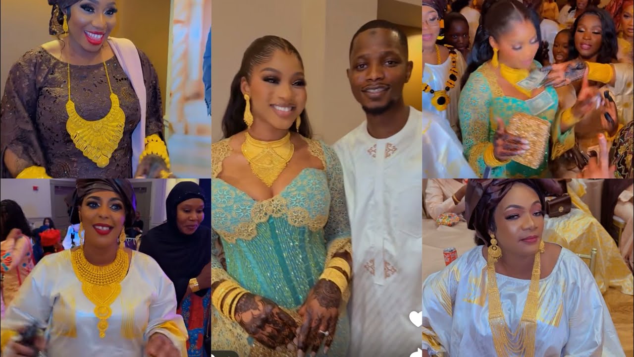 Mariage Sénégalaise au USA admirer ces incroyables parure d’or machallah « Gni Gno Meune Deuh »
