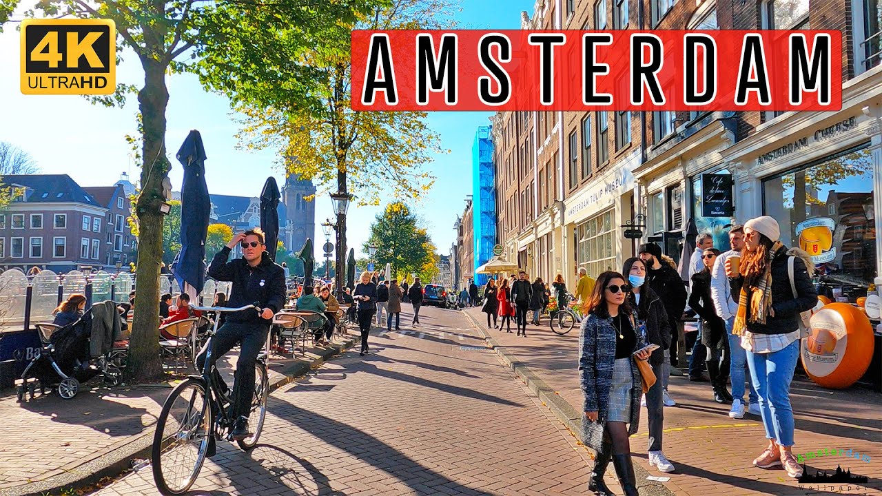 Sunny Sunday in Amsterdam 4K HDR Tour of the City October 2021