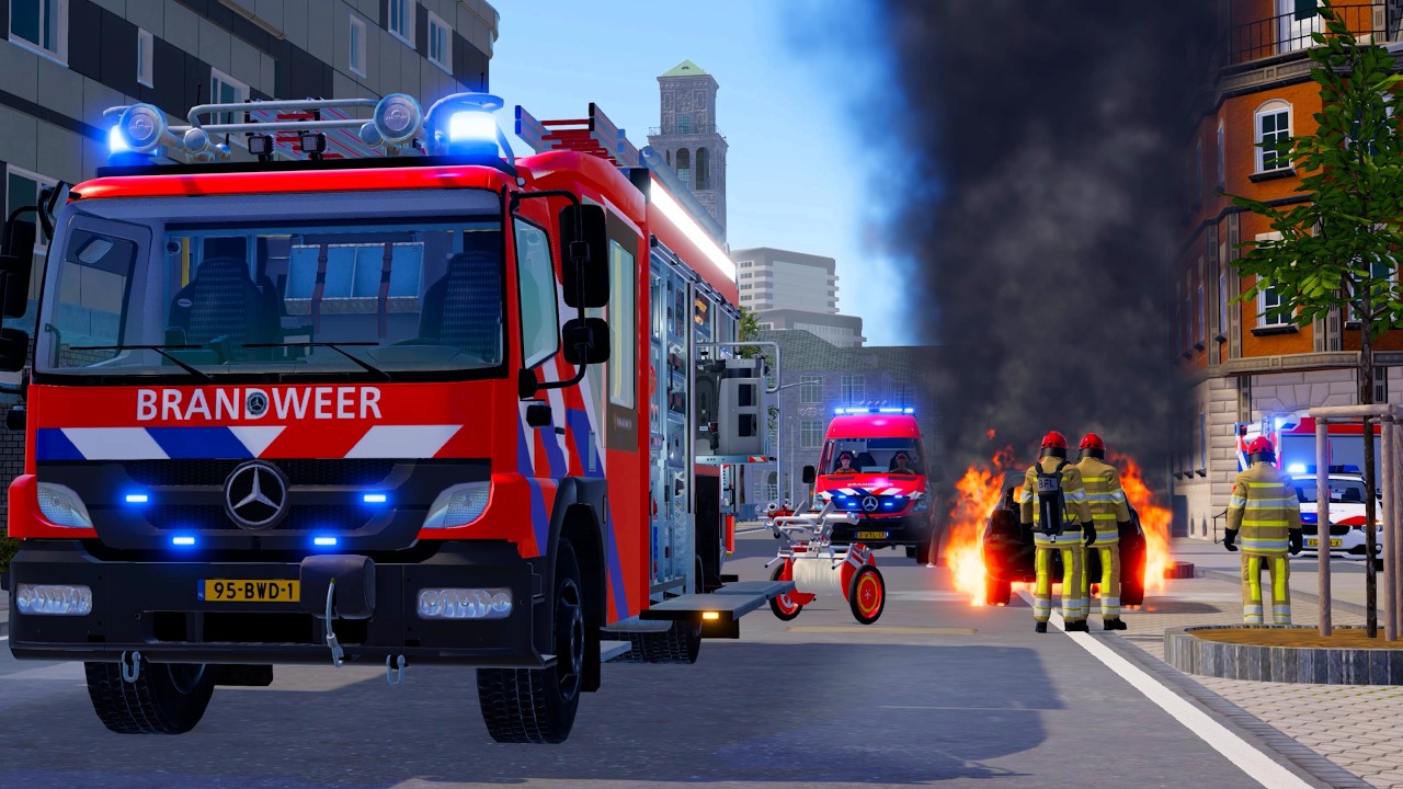 Emergency Call 112 - Dutch Firefighters Responding to Car Fire Accident! 4K
