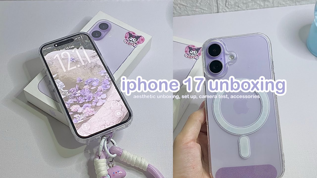  iphone 17 aesthetic unboxing | set up, camera test, accessories 🔮