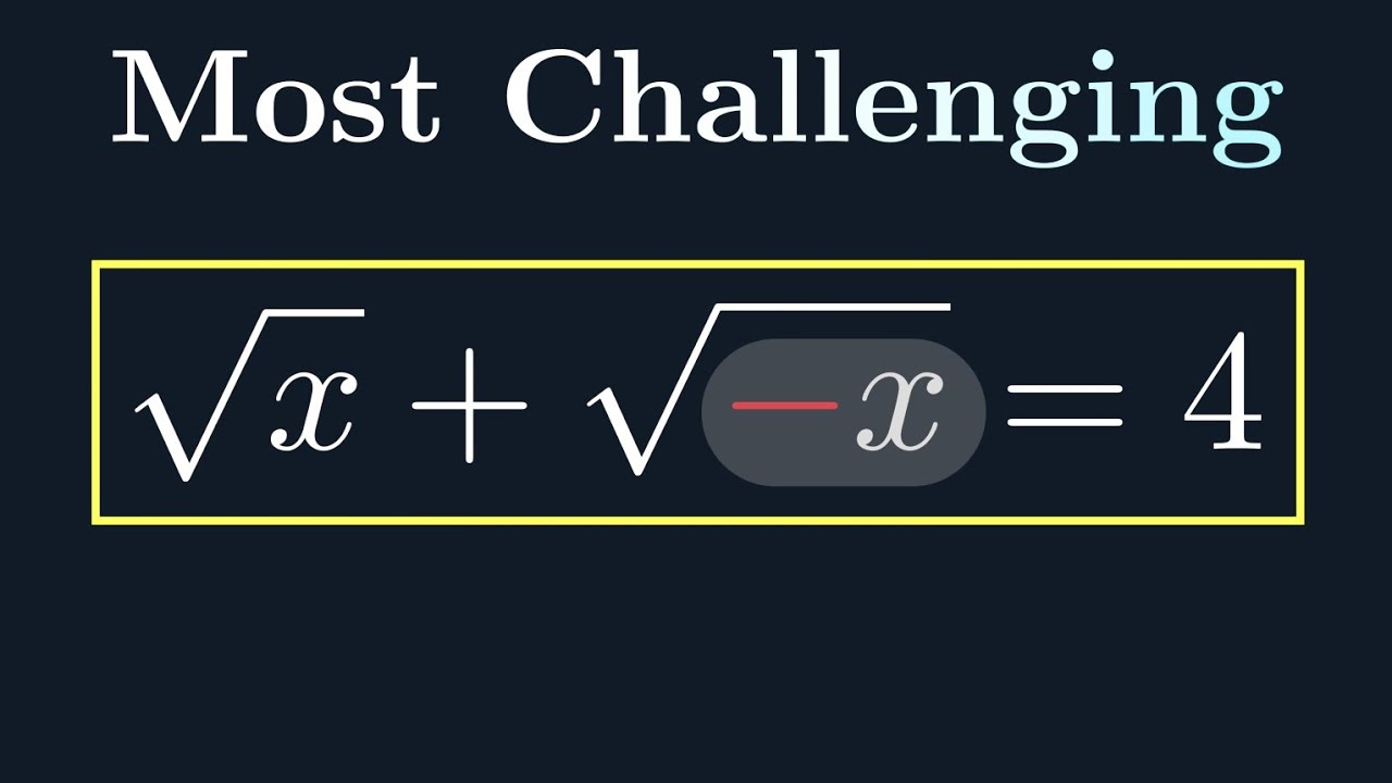Can We Solve √x + √-x = 4? |  Investigating Complex Solutions