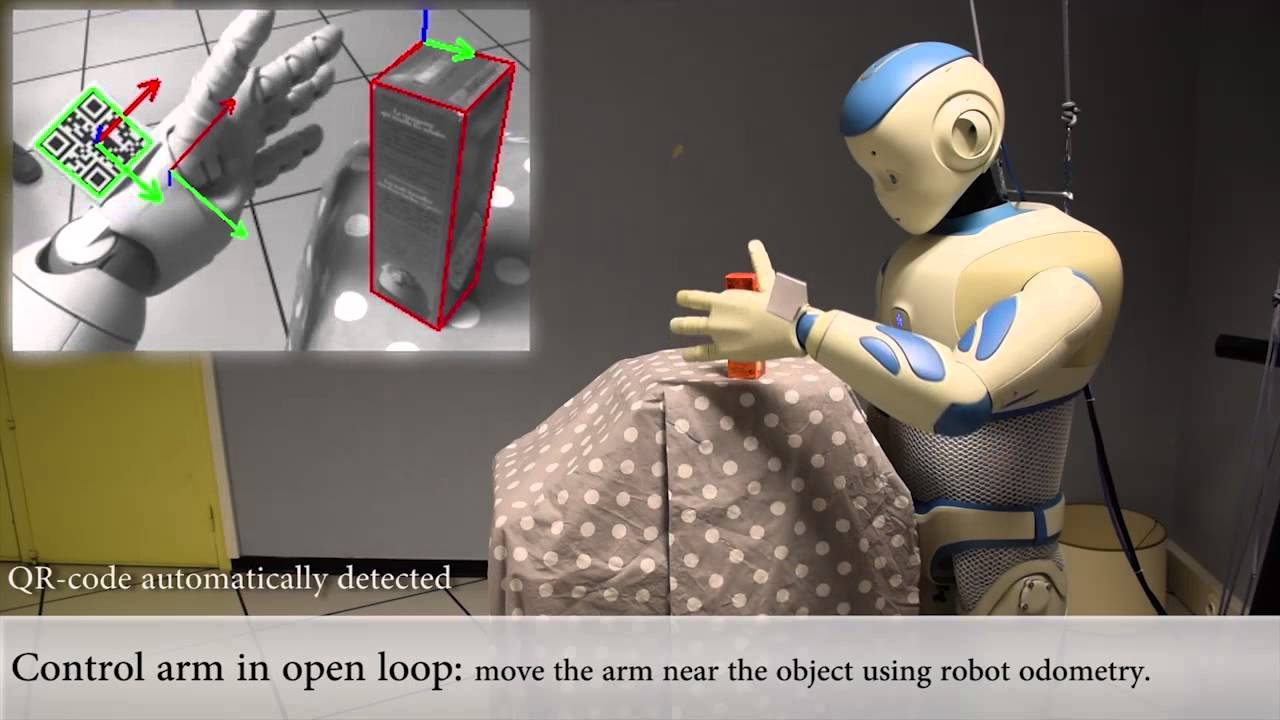 Romeo humanoid robot grasping demonstration v2