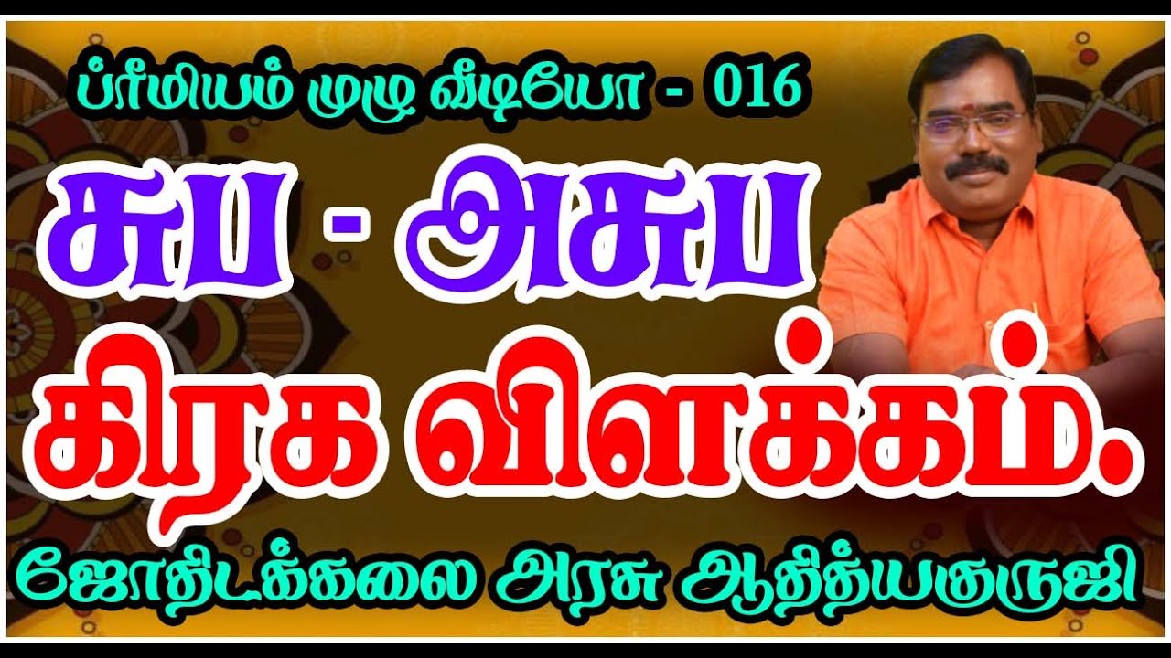1551-Auspicious & Inauspicious Planet Interpretation(சுப-அசுப கிரக விளக்கம்)PRE-16#adityaguruji