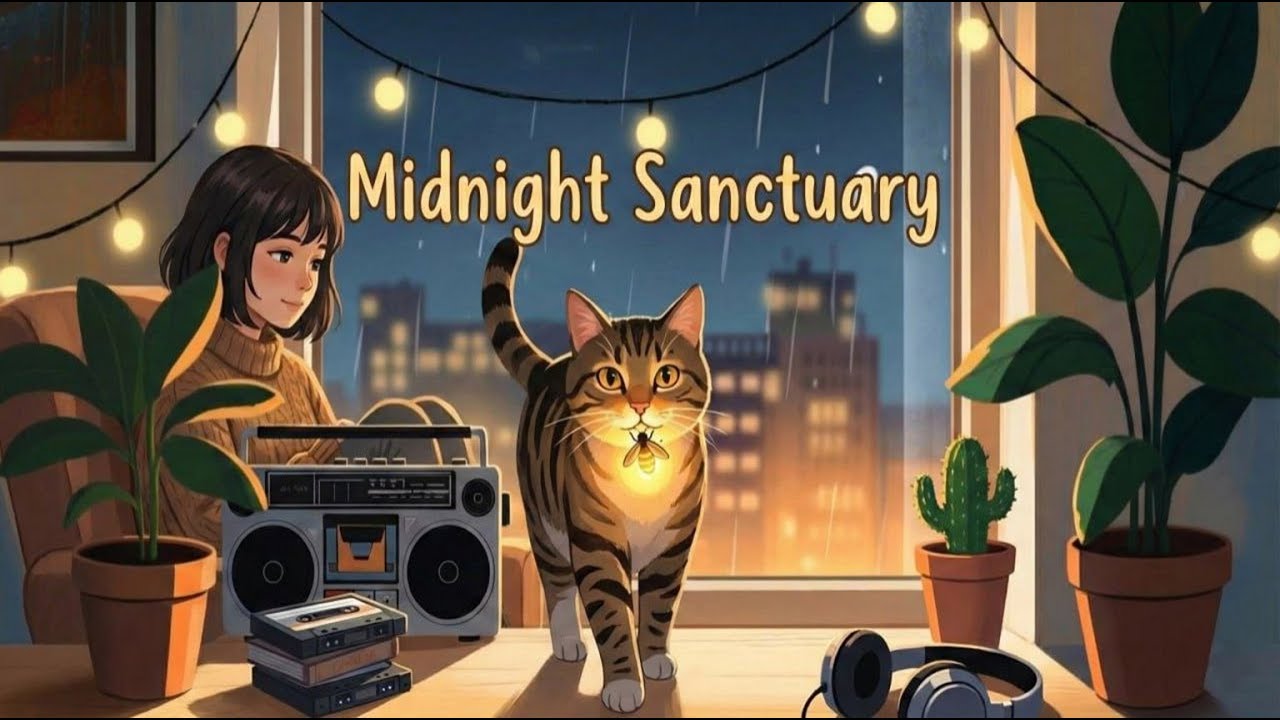 Midnight Sanctuary 🌙 Cozy Lo-Fi Vibes | Relaxing Beats for Deep Study, Focus & Sleep