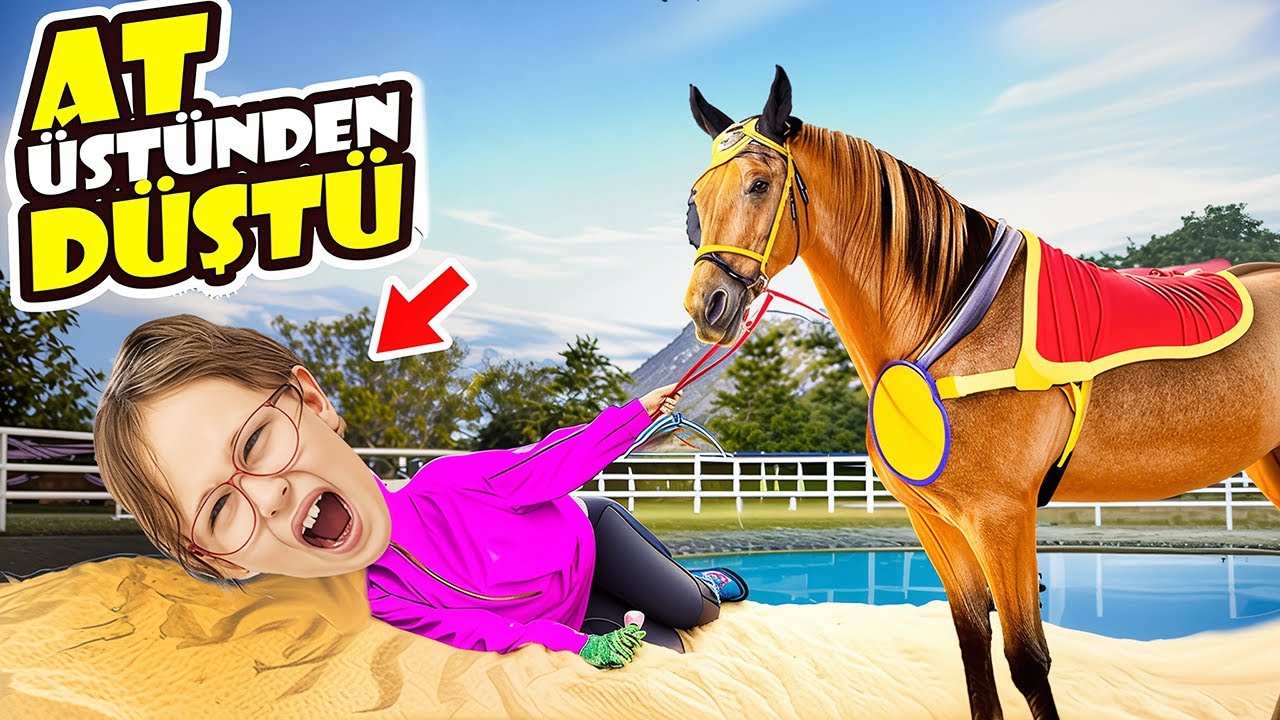 BAHAR VE BANU ALYA AT BİNMEYE GİTTİ BAHAR AT DAN DÜŞTÜ ANNESİNİ DEV ÖRÜMCEK ISIRDI !!