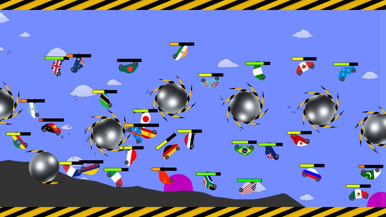 Continents Shutter Crush - Country Cars - Continents 2024 Survival - Algodoo