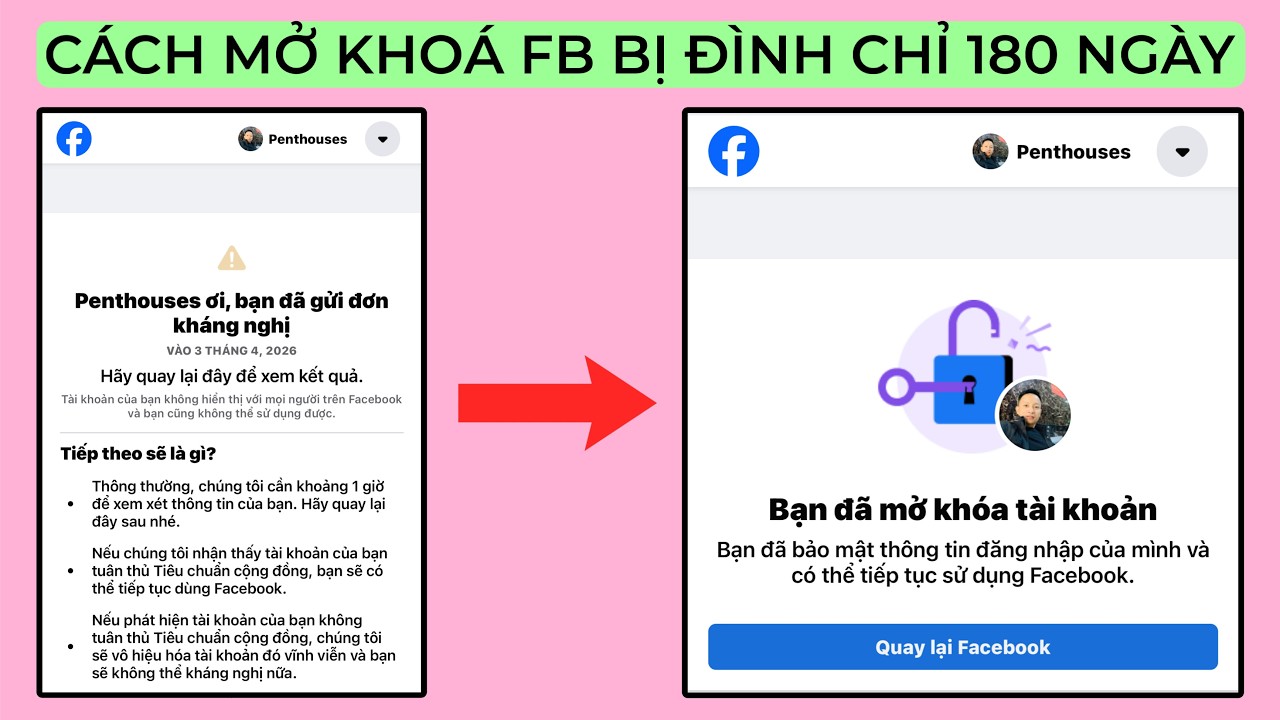 C&aacute;ch mở kho&aacute; facebook bị đ&igrave;nh chỉ 180 ng&agrave;y | C&aacute;ch mở facebook khi bị đ&igrave;nh chỉ 180 ng&agrave;y mới nhất 2026