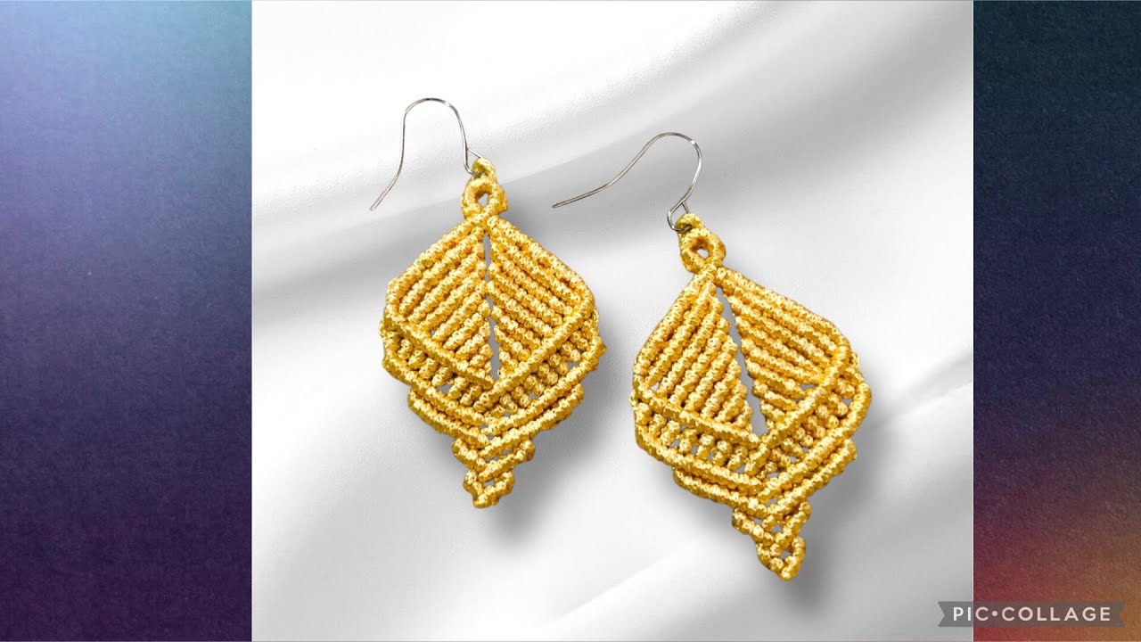 Macrame Earrings tutorial | easy hand make | DIY macrame earring