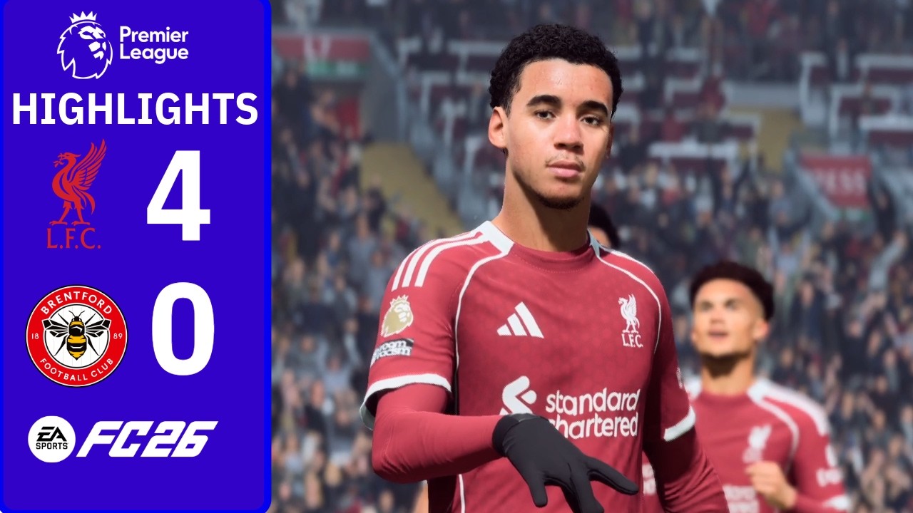 Musiala lifts Liverpool spirits with BRILLIANT brace! | Liverpool 4-0 Brentford | FC26 PL Highlights